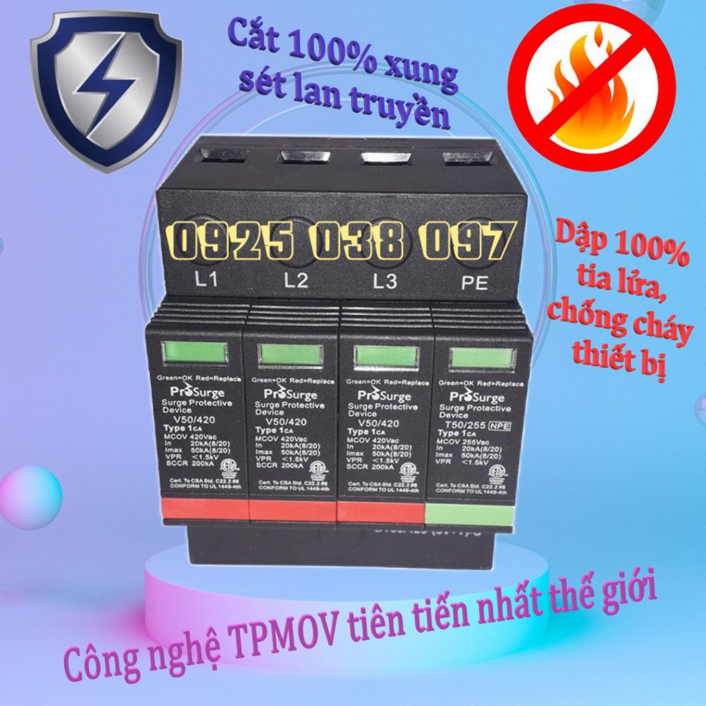 Thiết bị cắt lọc sét lan truyền 1 Pha, 3 Pha