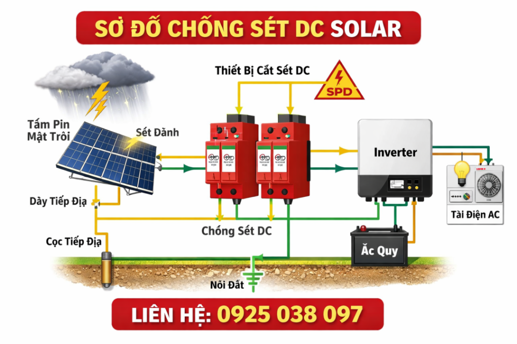 Chống sét DC cho hệ thống solar