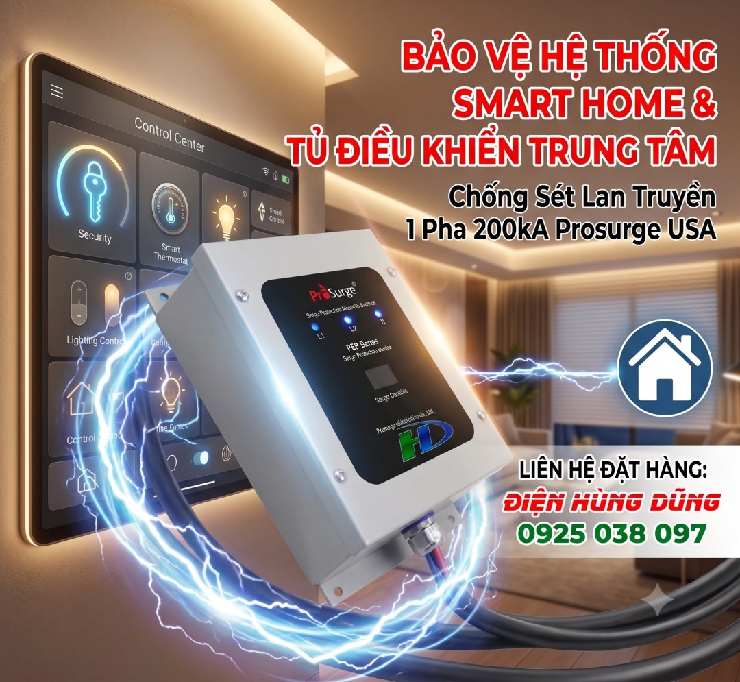 Chống Sét Lan Truyền Cho Nhà ở Bảo Vệ Hệ Thống Smart Home & Tủ điều Khiển Trung Tâm