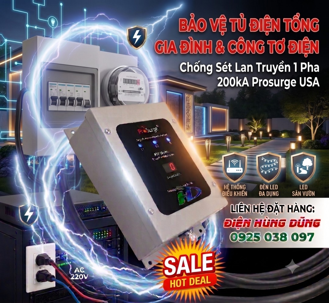 Chống Sét Lan Truyền Cho Nhà ở Bảo Vệ Tủ điện Tổng Gia đình Và Công Tơ điện