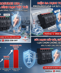 Chống sét lan truyền 150kA type 1+2 3x G50/385-S + G100/255NPE Prosurge 3 Chống Sét Lan Truyền 150ka Type 1+2 Spd