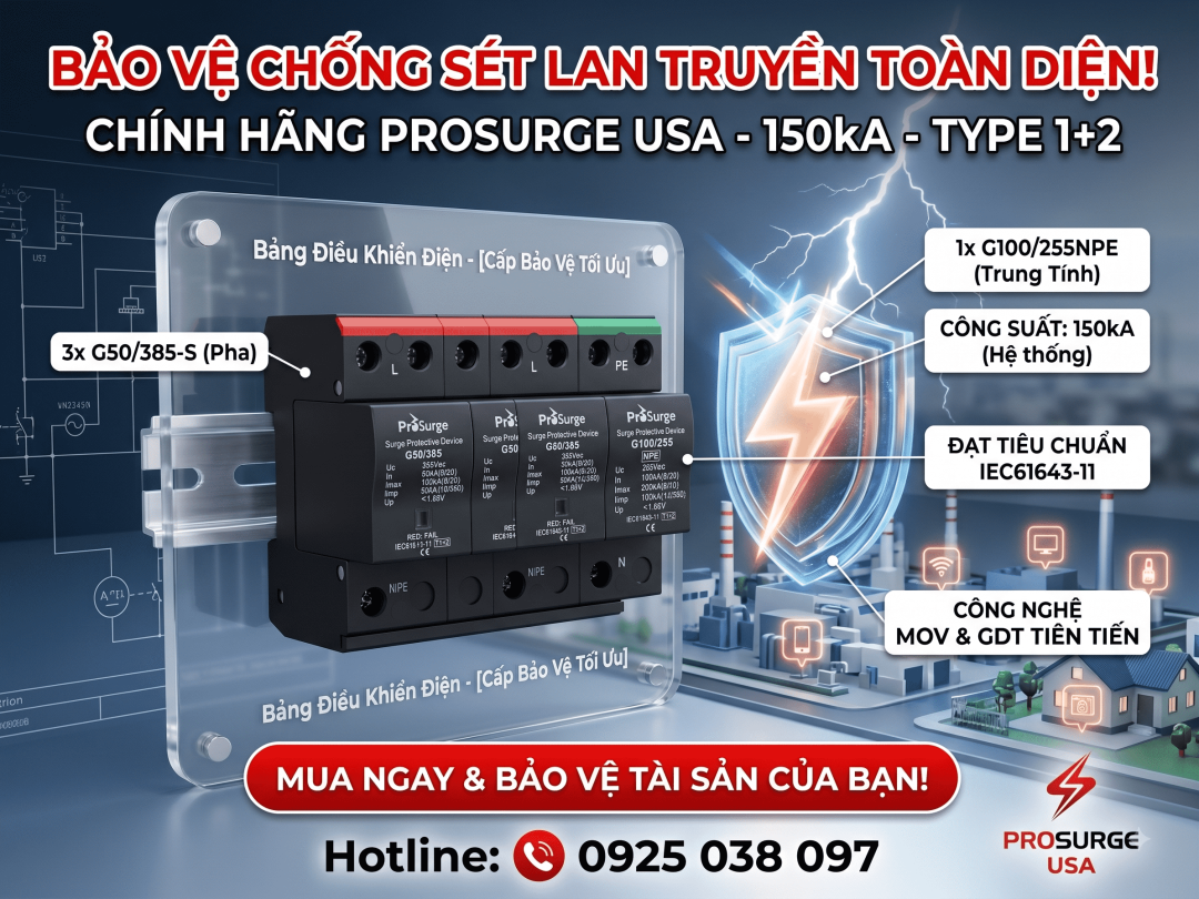 Chống Sét Lan Truyền 150ka Type 1+2 Spd Spd Chống Sét Lan Truyền 150ka Type 1+2 Spd Spd