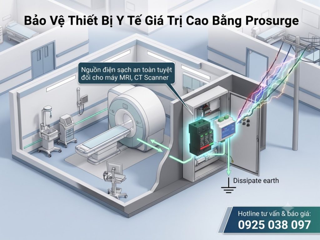 Chống Sét Cho Bệnh Viện, Thiết Bị Y Tế – SPD Prosurge 200kA