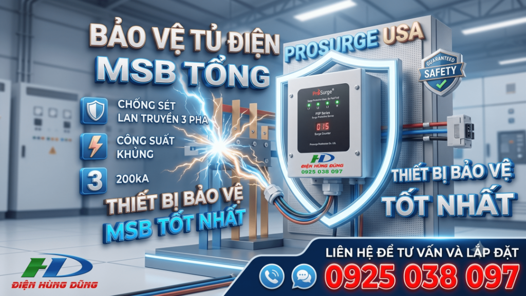 Chống Sét Tủ Msb 3 Pha 200ka Prosurge Usa Spd