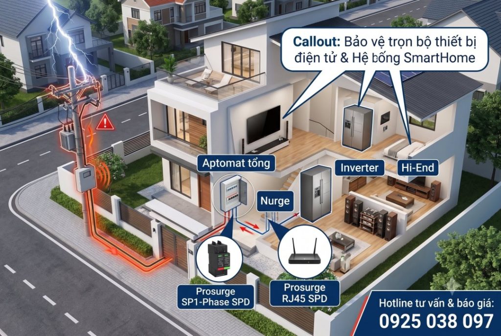 Chống Sét Lan Truyền Cho Nhà ở