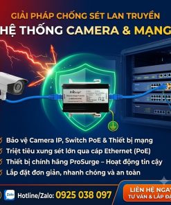 Thiết bị lọc sét mạng LAN RJ45 Prosurge D-48/RJ45B-POE